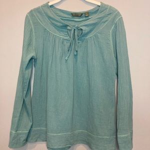 Turquoise textured blouse